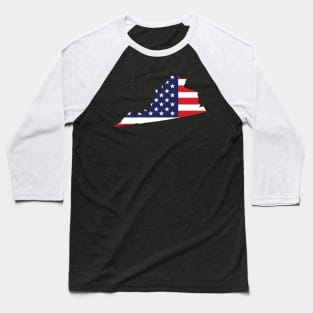 Virginia State Shaped Flag Background Baseball T-Shirt